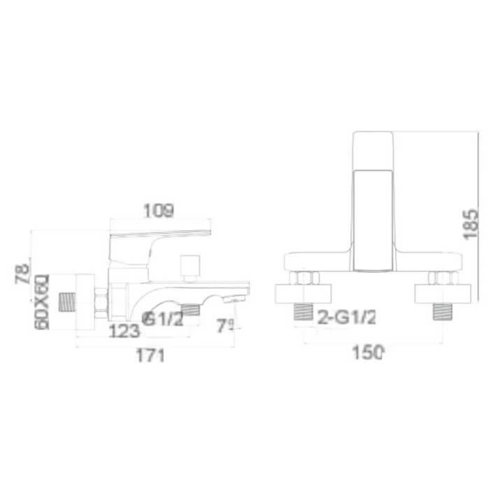 MITIGEUR BAIN/DOUCHE CHROME BDI017-4