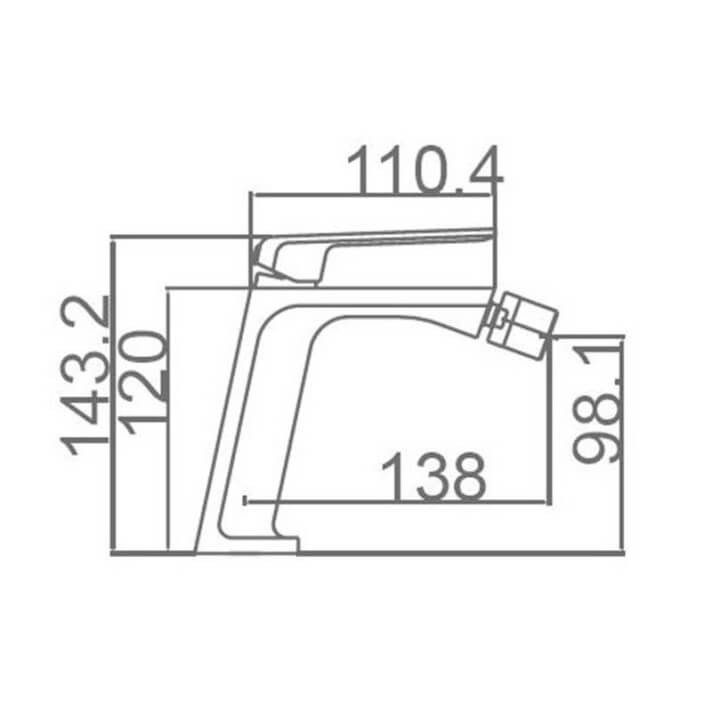 MITIGEUR MONOCOMMANDE DE BIDET CHROME BDF016-2