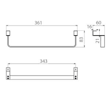 PORTE SERVIETTE POUR MEUBLE CHROME