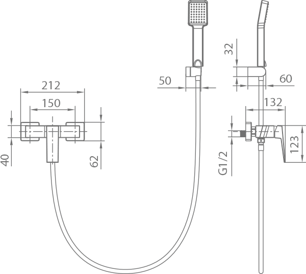 MITIGEUR DE DOUCHE NOIR MAT BDR001-5NG