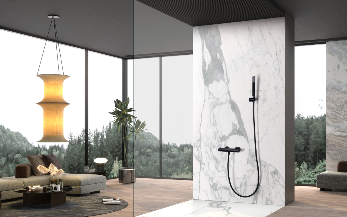 MITIGEUR DE DOUCHE THERMOSTATIQUE MONOCOMMANDE NOIR MAT BTG053-5NG