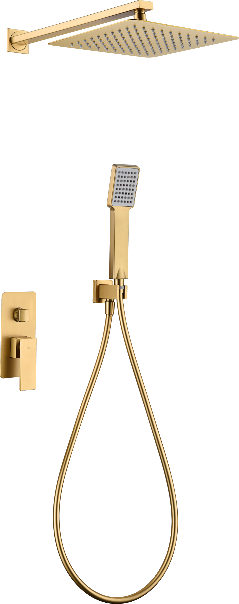 ENSEMBLE DE DOUCHE ENCASTRE OR BROSSE GPP048/OC