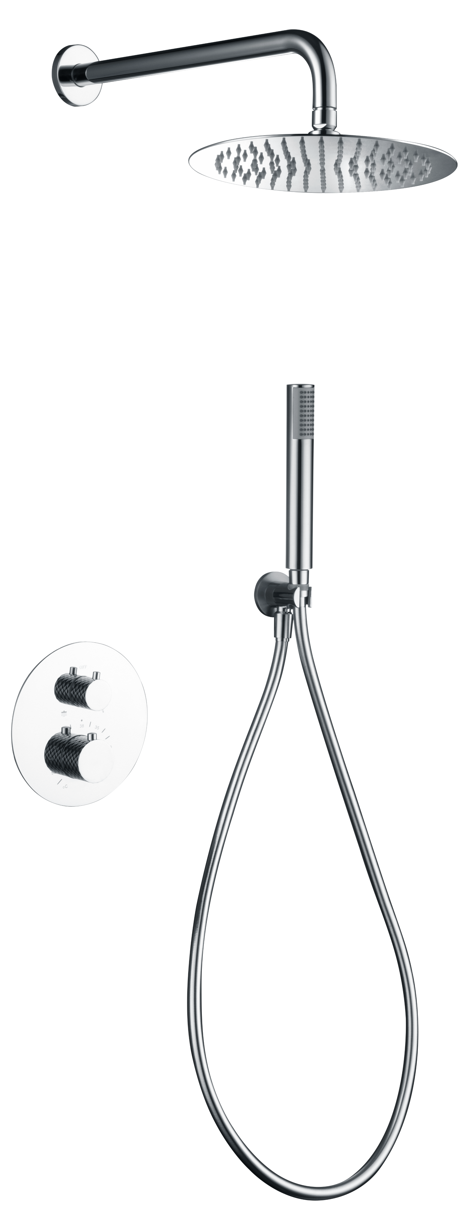 ENSEMBLE DE DOUCHE THERMOSTATIQUE MONOCOMMANDE CHROME GTG053