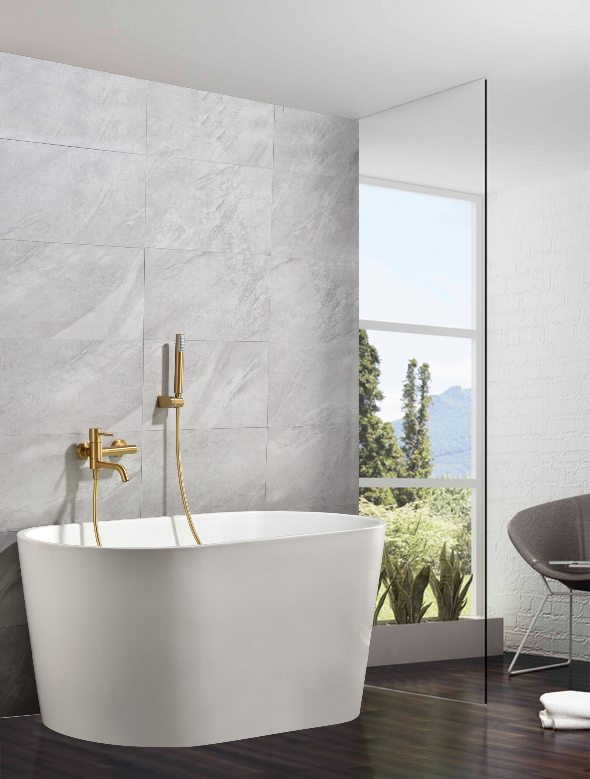 MITIGEUR BAIN/DOUCHE MONOCOMMANDE OR BROSSE BDM039-4OC