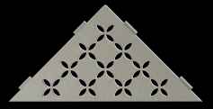 TABLETTE D'ANGLE FLORAL GRIS PIERRE