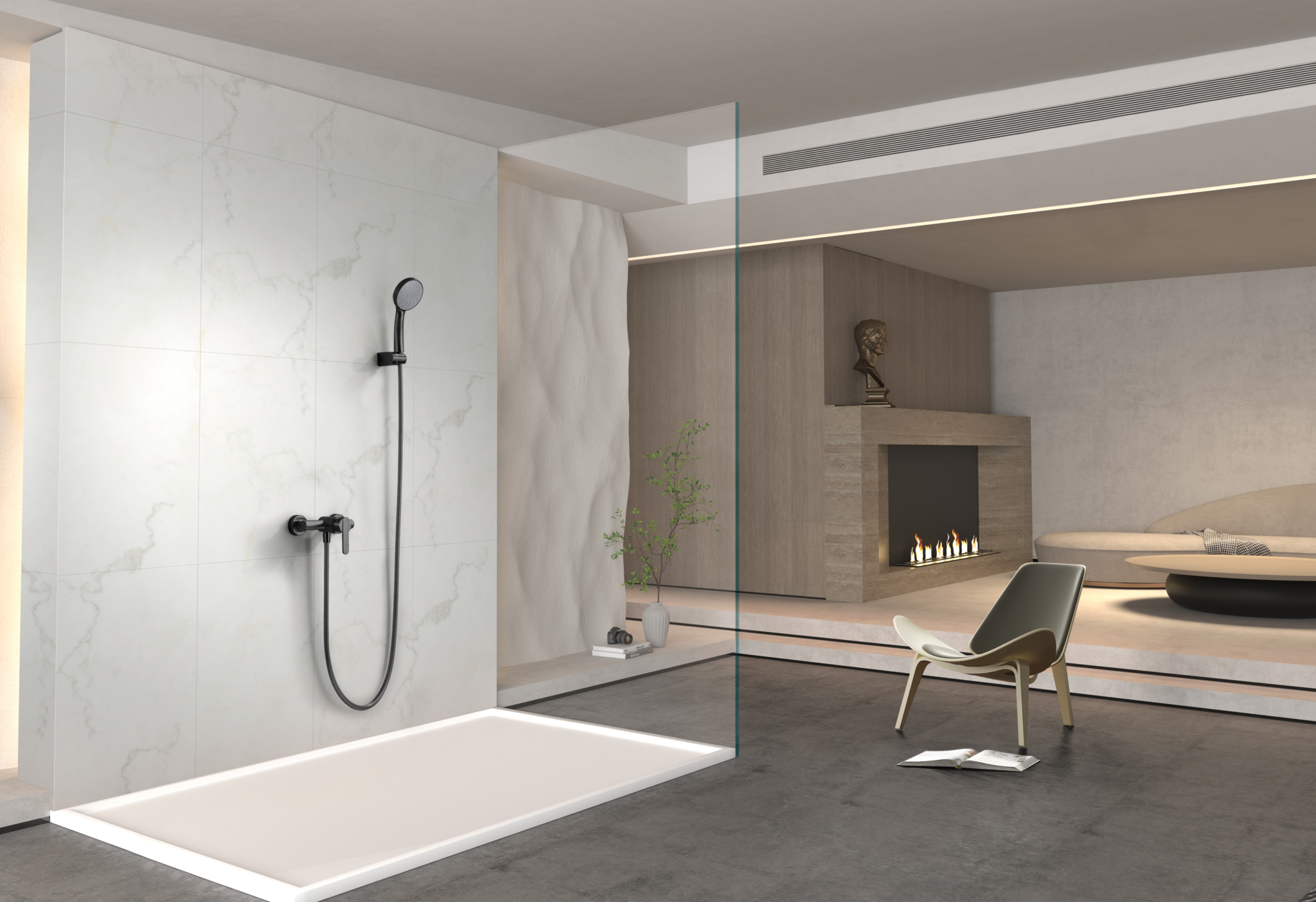 MITIGEUR DE DOUCHE NOIR MAT BDR001-5NG