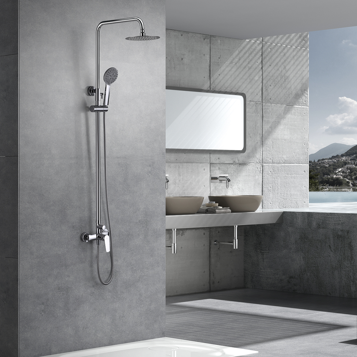 ENSEMBLE DE DOUCHE EN ACIER INOX BDZ044