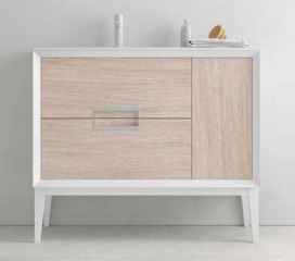 MEUBLE NOVUS 2 TIROIRS +1 PORTE +STRUCTURE DE PIEDS+VASQUE CERAMIQUE PLUS