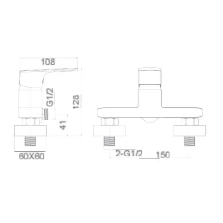 MITIGEUR BAIN/DOUCHE CHROME BDI017-5