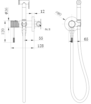 MITIGEUR ENCASTRE POUR BIDET BLACK GUN METAL RDG053/BGM