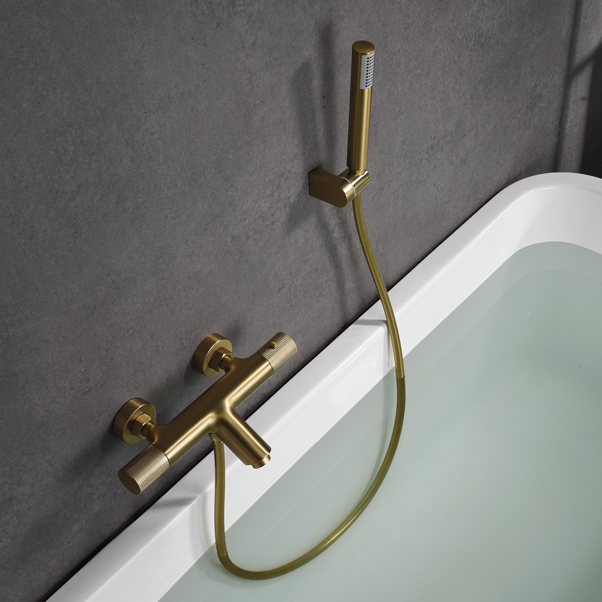 ENSEMBLE THERMOSTATIQUE BAIN/DOUCHE OR BROSSE BTD038-4OC
