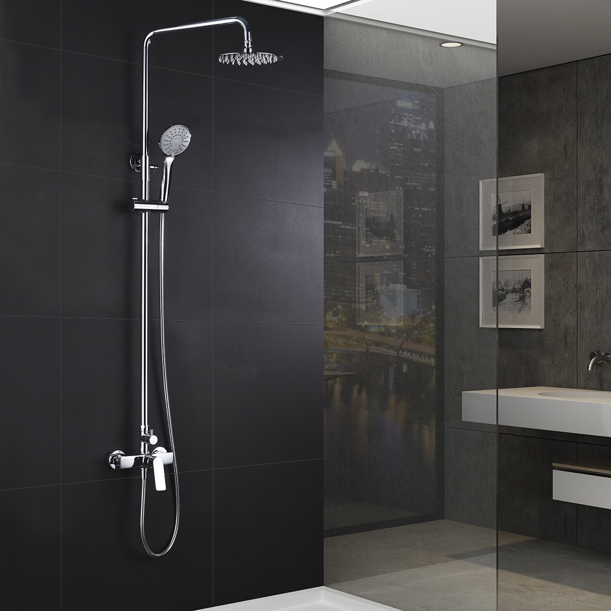 ENSEMBLE DE DOUCHE CHROME BDX023