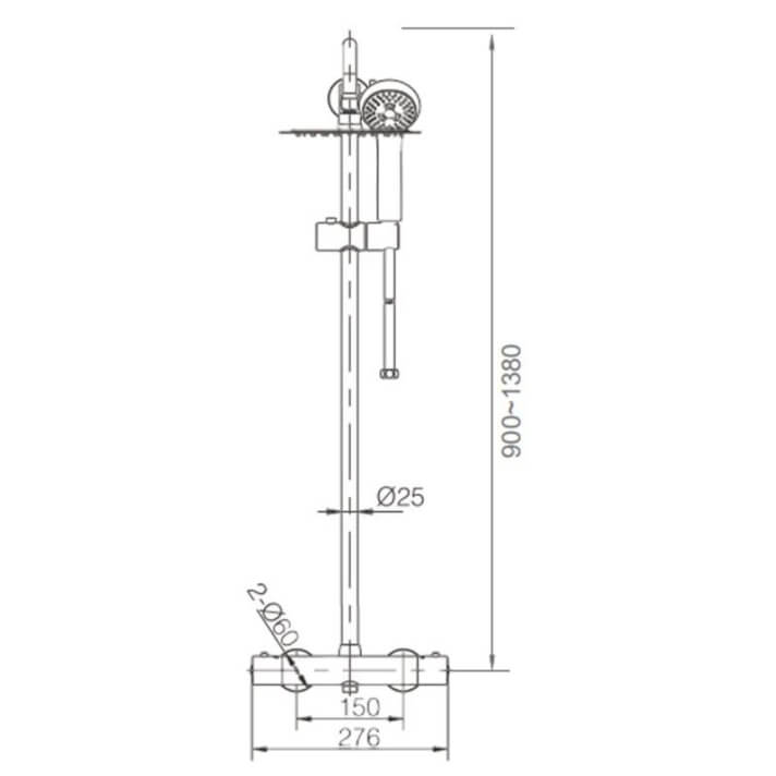 ENSEMBLE DE DOUCHE CHROME THERMOSTATIQUE BTC018