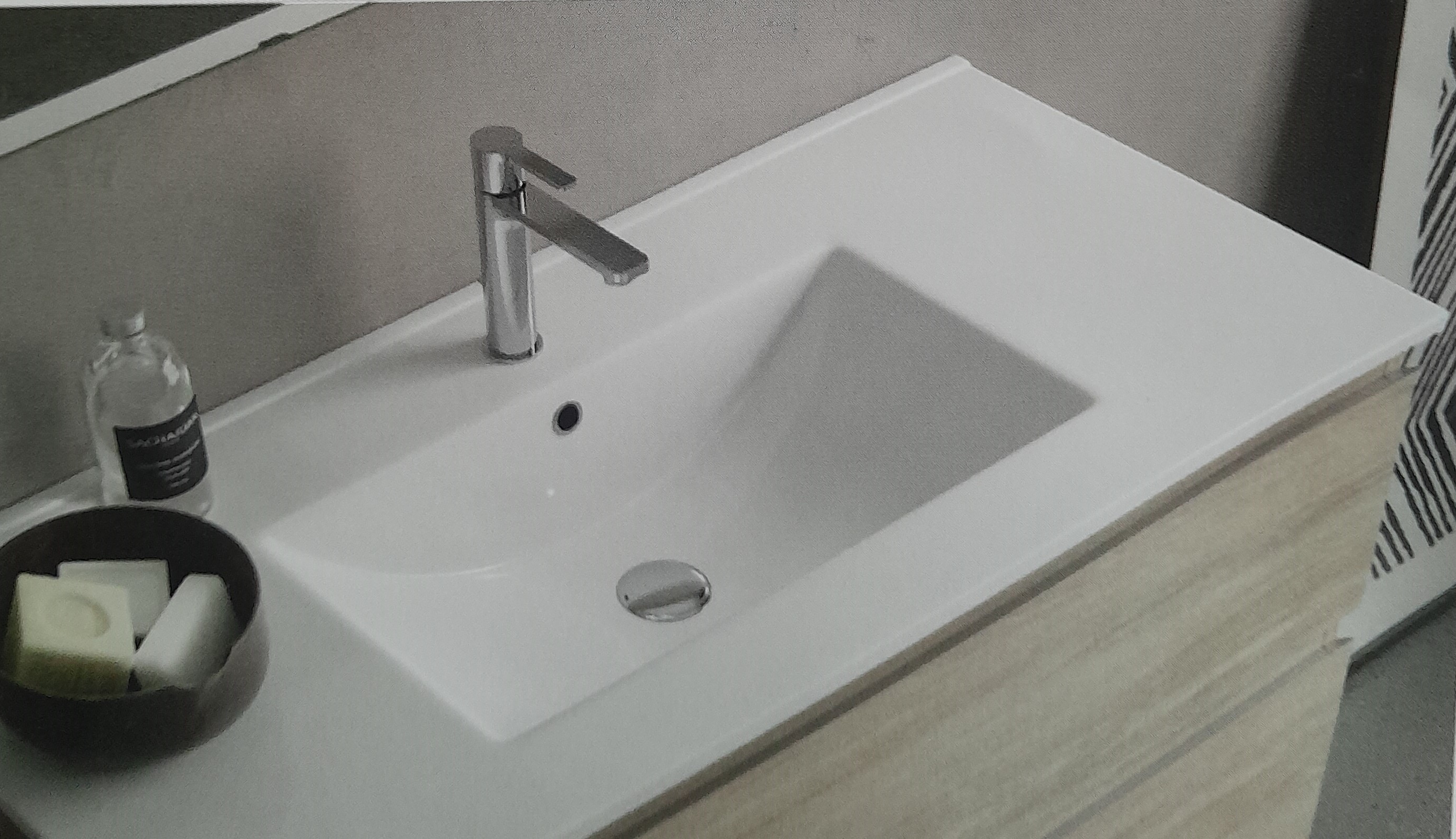 MEUBLE NATALIA SUSPENDU 1 TIROIR + VASQUE CERAMIQUE PLUS