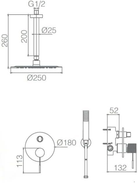 ENSEMBLE DE DOUCHE ENCASTRE CHROME GPM039