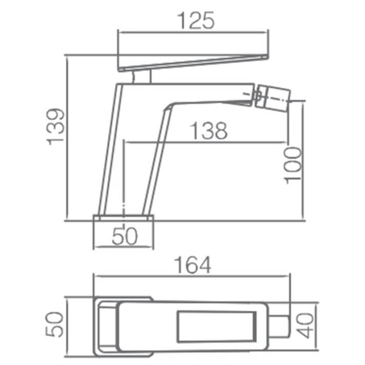 MITIGEUR MONOCOMMANDE CHROME DE BIDET BDC032-2