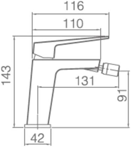 MITIGEUR DE BIDET MONOCOMMANDE CHROME BDAR025-2