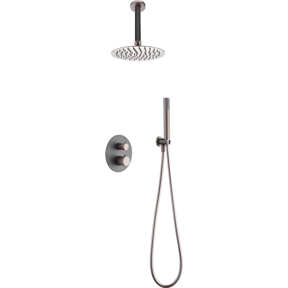 ENSEMBLE DE DOUCHE ENCASTRE GRIS MAT / CHAMPAGNE GPQ038/GC