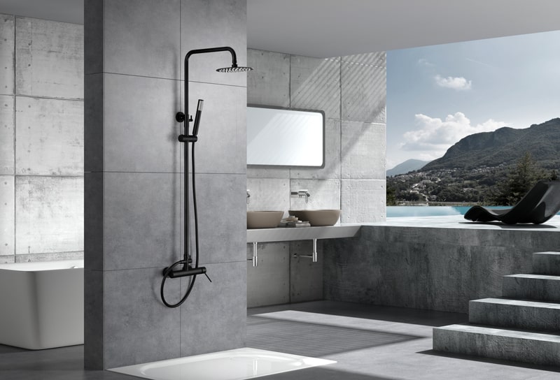 ENSEMBLE DE DOUCHE NOIR MAT BDYS045/NG