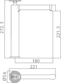 MITIGEUR MONOCOMMANDE LAVABO CHROME BEC HAUT BDC033-3
