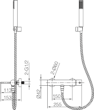 MITIGEUR BAIN/DOUCHE THERMOSTATIQUE OR BROSSE BTG053-4OC