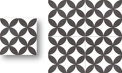 DECOR FLEUR NOIR D 20X20