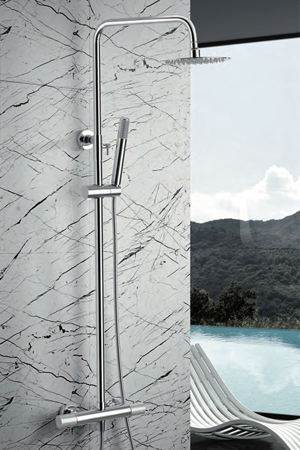 ENSEMBLE DE DOUCHE THERMOSTATIQUE CHROME BDD038