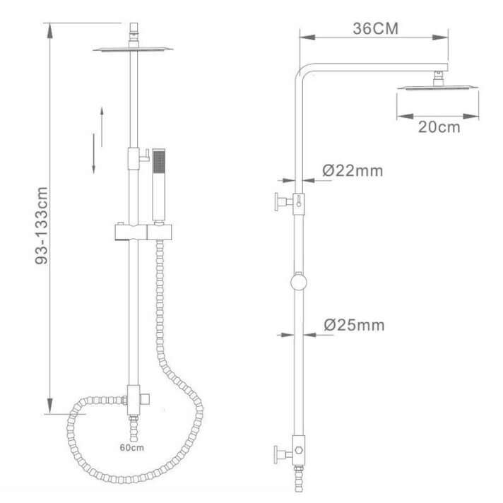 ENSEMBLE DE DOUCHE CHROME BDK010