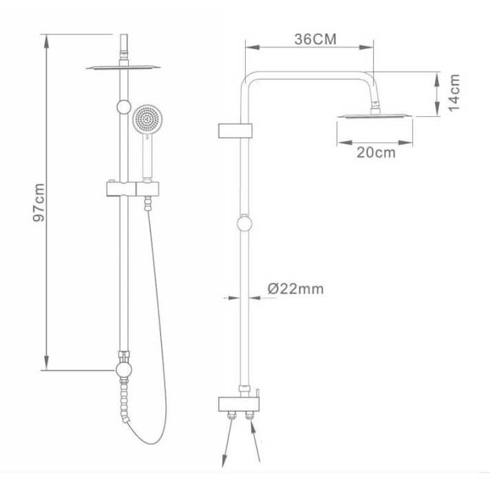 ENSEMBLE DE DOUCHE CHROME BDE011