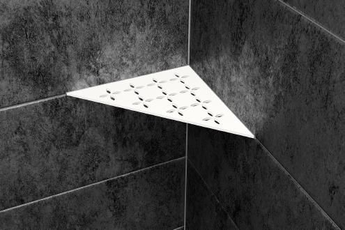 TABLETTE D'ANGLE FLORAL BLANC MAT
