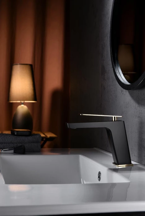 MITIGEUR MONOCOMMANDE NOIR MAT DORE BRILLANT BDC032-1NGOLD