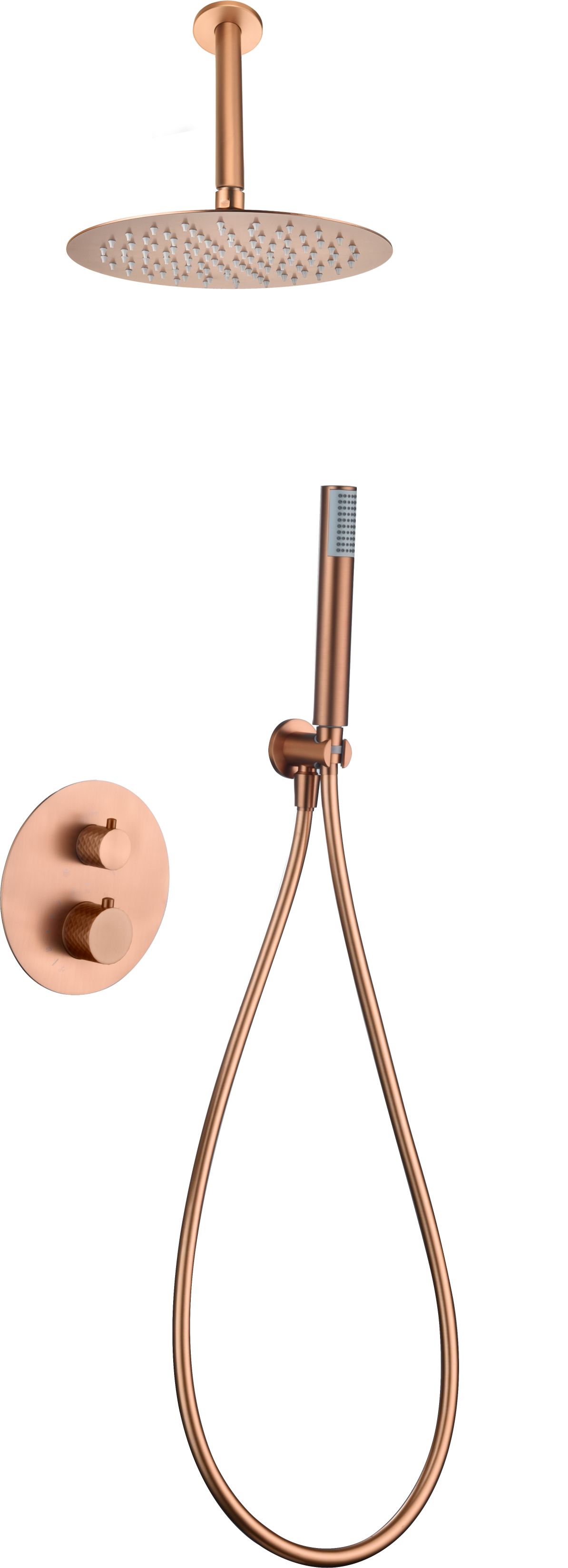 ENSEMBLE DE DOUCHE THERMOSTATIQUE OR ROSE BROSSE GTP059/ORC