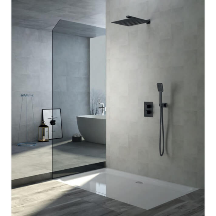ENSEMBLE DE DOUCHE ENCASTRE NOIR MAT GPC009/NG