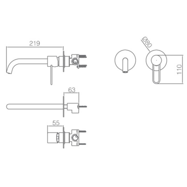MITIGEUR MONOCOMMANDE ENCASTRE NOIR MAT GLT023/NG