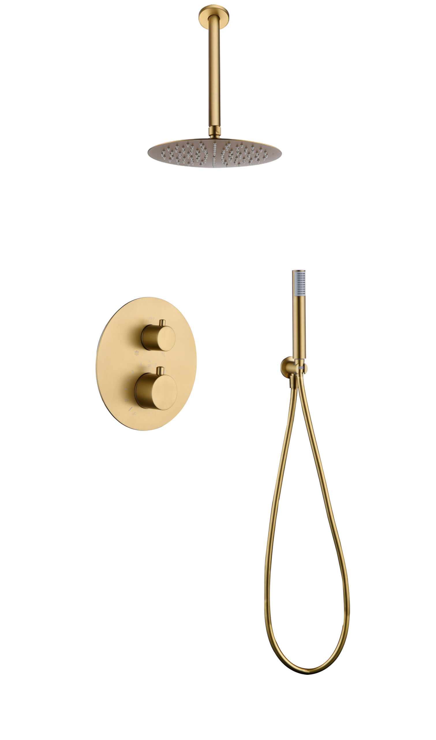 ENSEMBLE DE DOUCHE ENCASTRE OR BROSSE GTT039/OC