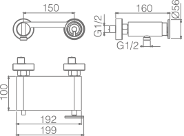 ENSEMBLE DE DOUCHE ENCASTRE OR BROSSE GPC033/OC