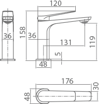 MITIGEUR MONOCOMMANDE NOIR MAT BDN047-1NG