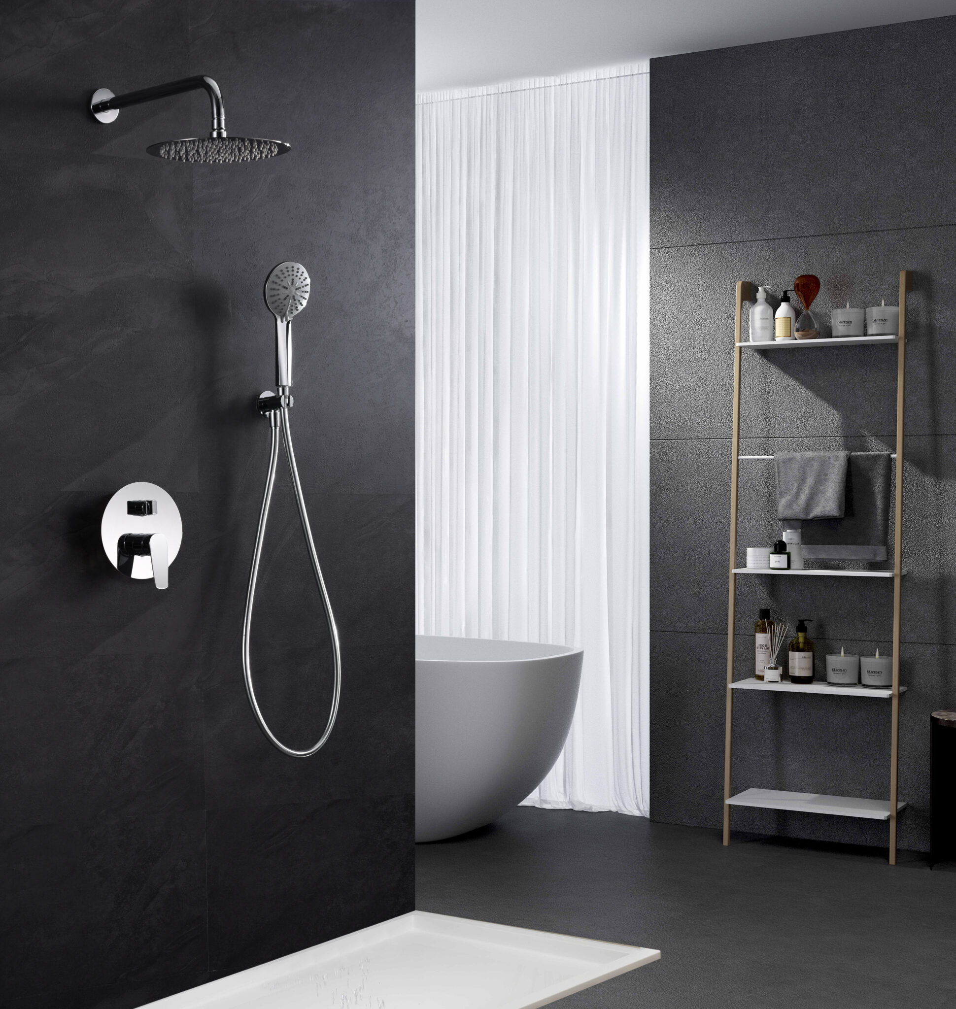 ENSEMBLE DE DOUCHE ENCASTRE CHROME GPZ044