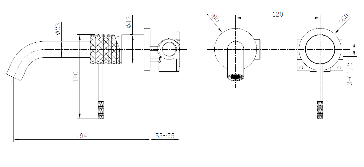 MITIGEUR ENCASTRE BLACK GUN METAL GLG053/BGM