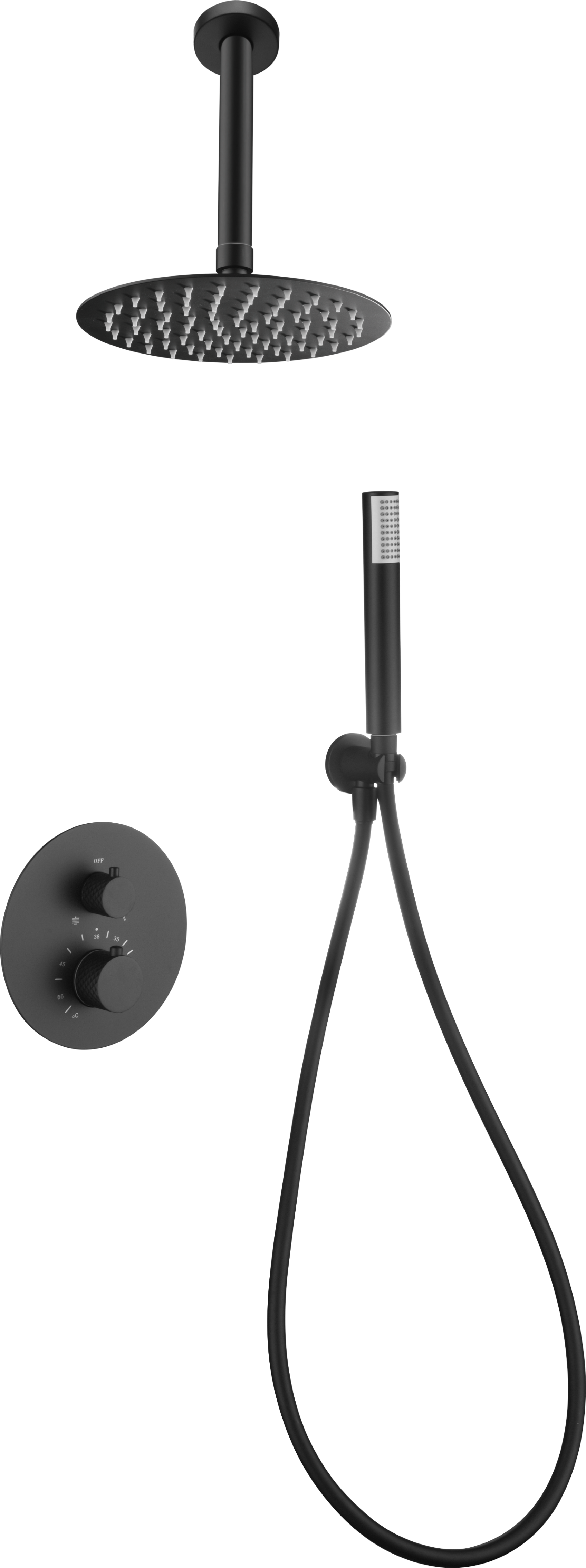 ENSEMBLE DE DOUCHE THERMOSTATIQUE NOIR MAT GTP059/NG