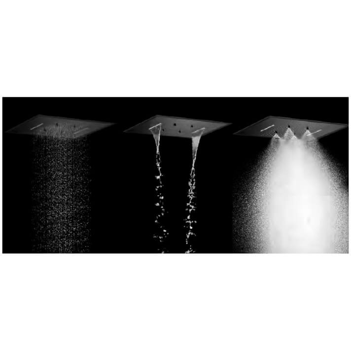 ENSEMBLE DE DOUCHE ENCASTRE AU PLAFOND NOIR MAT GTS019-P/NG