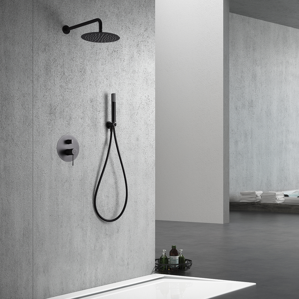 ENSEMBLE DE DOUCHE ENCASTRE BLACK GUN METAL GPD038/BGM