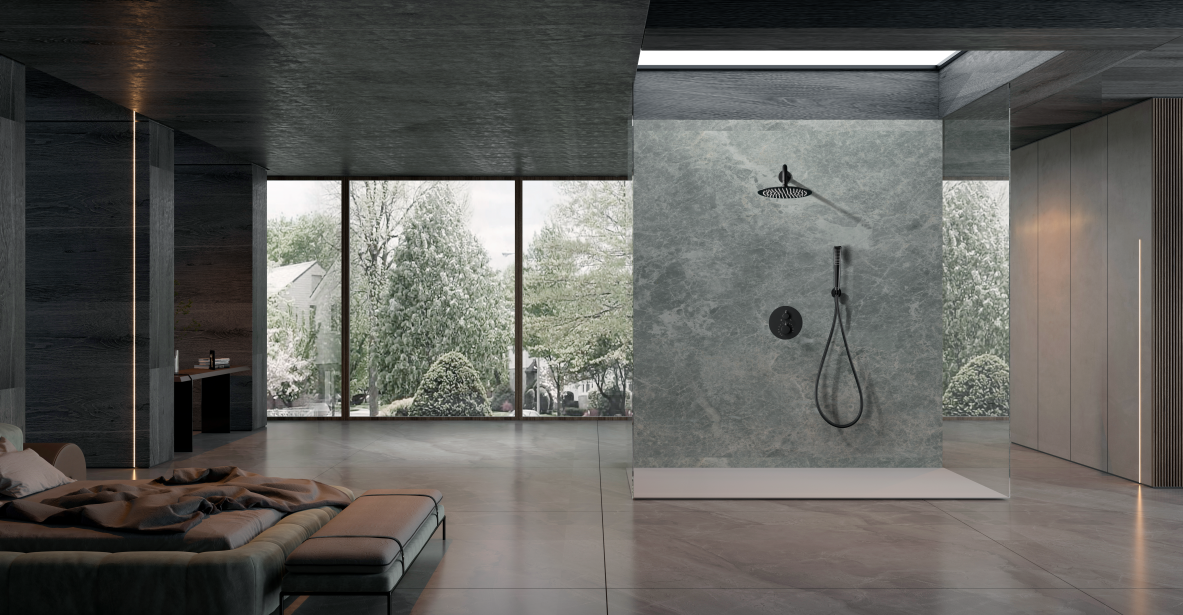 ENSEMBLE DE DOUCHE ENCASTRE NOIR MAT GTN047/NG
