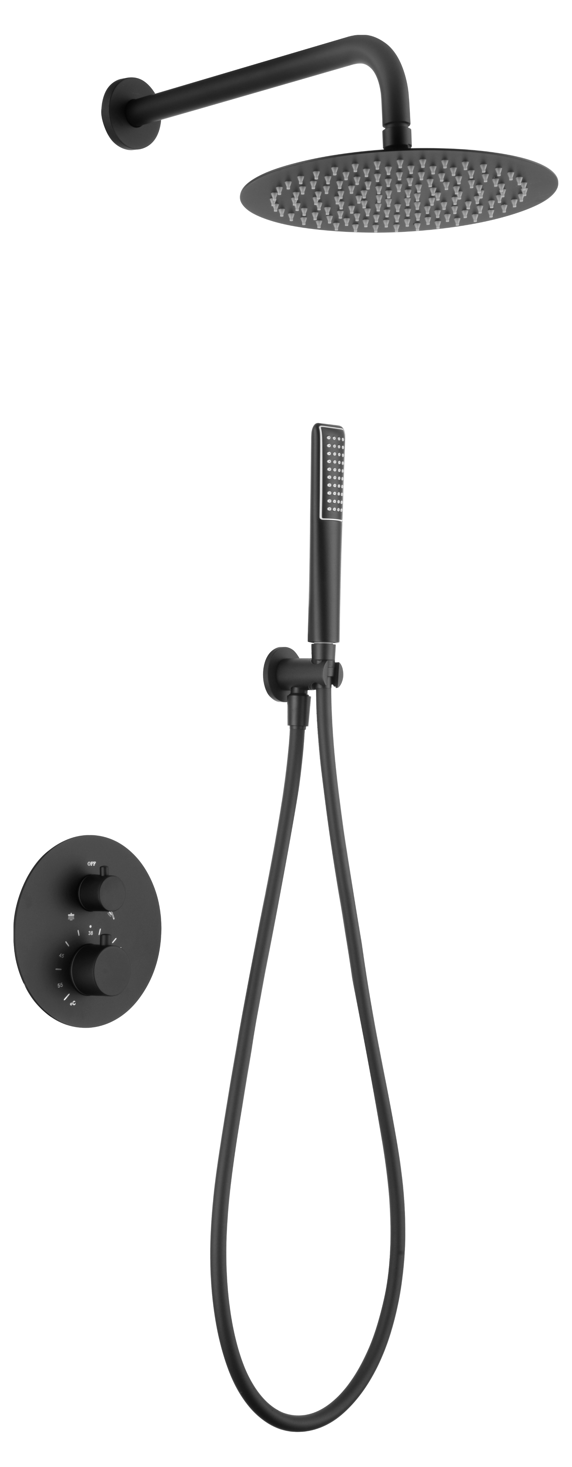 ENSEMBLE DE DOUCHE ENCASTRE NOIR MAT GTN047/NG