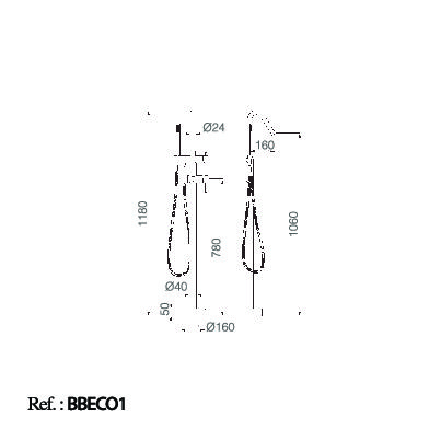 ROBINETTERIE DE BAIGNOIRE ILOT CHROME BBECO1