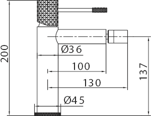 MITIGEUR DE BIDET OR BROSSE BDG053-2OC