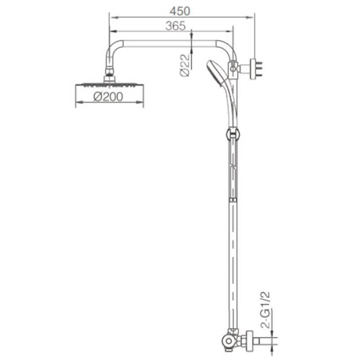 ENSEMBLE DE DOUCHE CHROME THERMOSTATIQUE BTC018