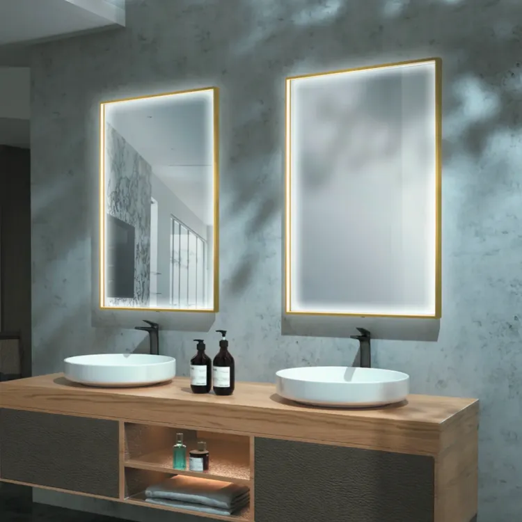 MIROIR ABILITY RECTANGULAIRE OR BROSSE MAT