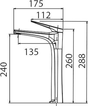 MITIGEUR MONOCOMMANDE BEC HAUT INOX BDD055-3AC
