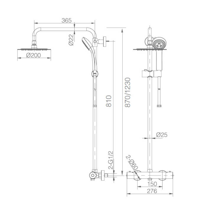 ENSEMBLE DE DOUCHE CHROME BTL011